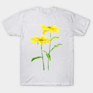 2 yellow Jerusalem daises watercolor T-Shirt